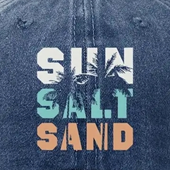 NEW! Blue Baseball cap: SUN SALT SAND - Picture 4 of 7